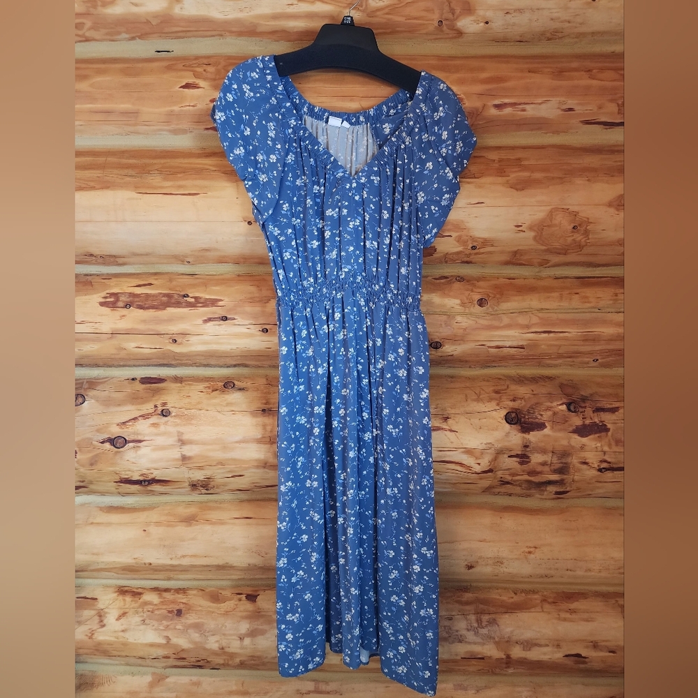 GAP Blue Floral Midi Dress